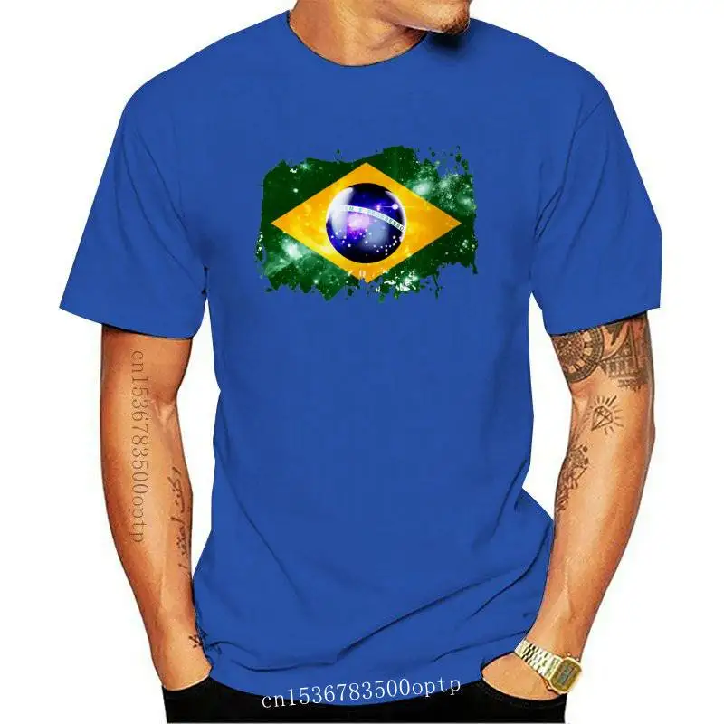 Brazil Flag - White T Shirt Top Football Design - Mens Womens Kids Baby Sizes