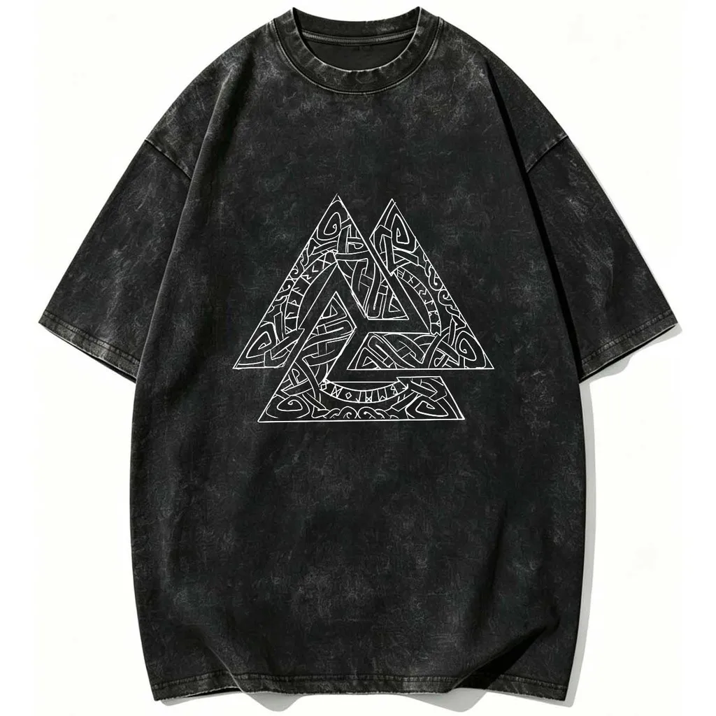CLOOCL Retro Style Triangular Celtic Knot Design Printed T-Shirts Vintage Shirts Summer Tees Casual Tops Mens Clothing