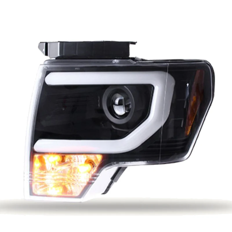 1 pc 2009-2014 for Ford F-150 F150 Headlight DRL Daytime Running Light Emitting Diode Headlight Lens Projector Front Light