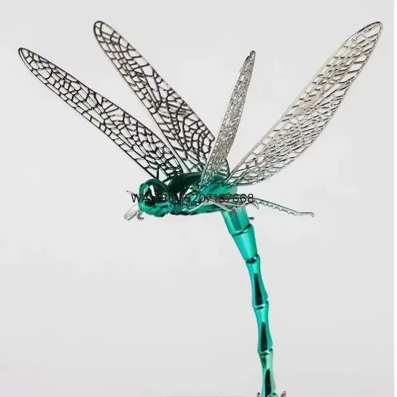 Wmwmnu Custom Big Metal Insect Statue Stainless Steel Dragonfly Sculpture for Outdoor Decorative
