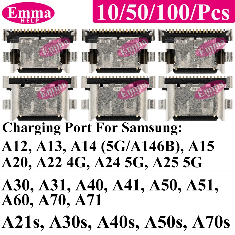 

USB-порт для зарядки (10-100 шт.) для Samsung A12 A13 A14 A15 A20 A21S A22 A24 A25 A30 A31 A40 A50 A51 A70 A71, разъем зарядного устройства