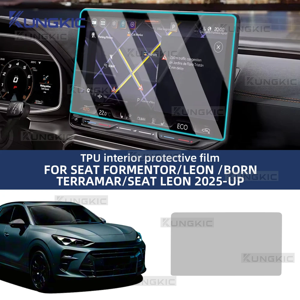 Para Seat Formentor/Leon/Born Terramar/SEAT LE0N 2025-UP navegación GPS para coche pantalla Interior película adhesiva TPU antiarañazos
