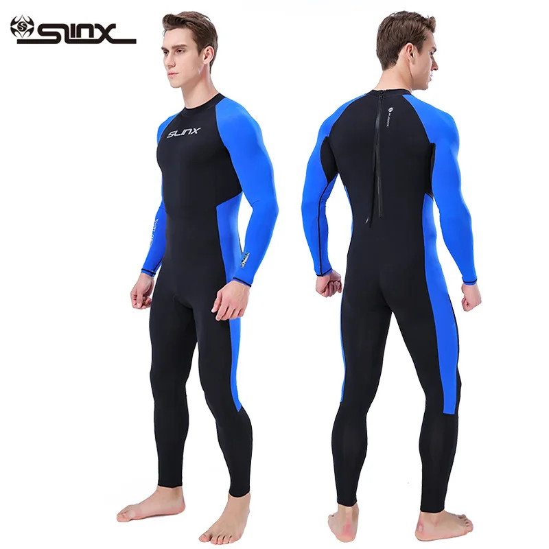 Full Body Dive Wetsuit Sports Skins Rash Guard for Men , UV Protection Long Sleeve One Piece Swimwear for Snorkeling Surfing