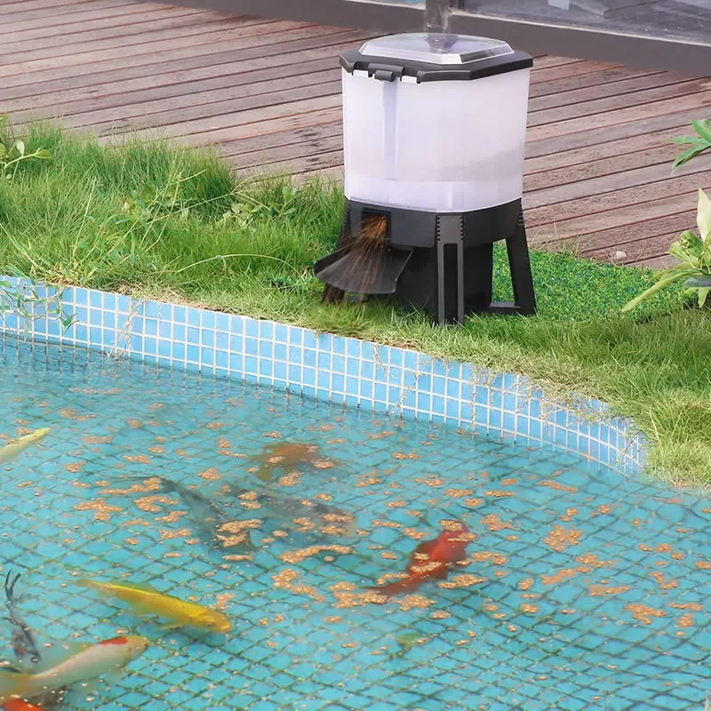 Sunsun CFF-206 Programmable Automatic Fish Food Feeder Automatic Fish Feeder for big pond with Solar Panel without charger