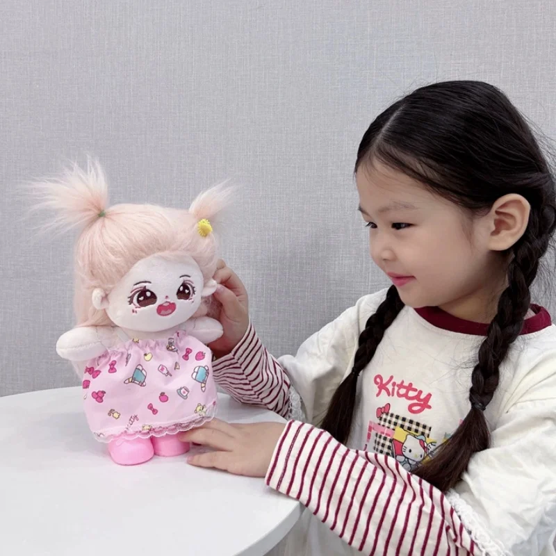 

20 см натуральная хлопковая кукла со сменным нарядом, милая плюшевая игрушка, коллекционное украшение для любителей и подарков