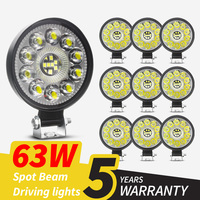 63W Mini Led Work Light Circle Spotlight 48W Car Headlight For Truck Offroad Fog Lamp 12/24V Night Drive Working Lights