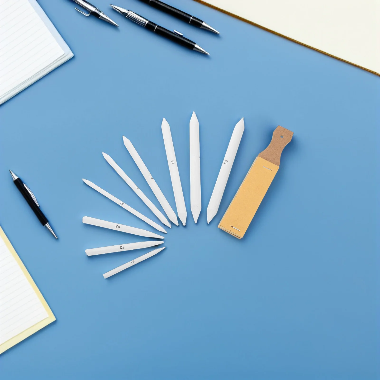 1 set 1 Set Blending Stumps For Drawing Sketching Tools Set With Sandpaper Board Pencil Charcoal Pastel Art Blending Tools For