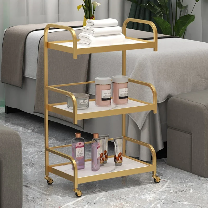 Luxury Rolling Cart Salon Trolley Beauty Makeup Hotel Tattoo Salon Trolley Professional Salon Furniture Carrinho De Salão LLST