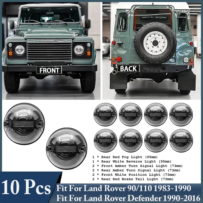 LED Signal Light Kit Turn Signal Position Lights Rear Brake Reversing Lamps For Land Rover 90/110 1983-1990 / Defender 1990-2016