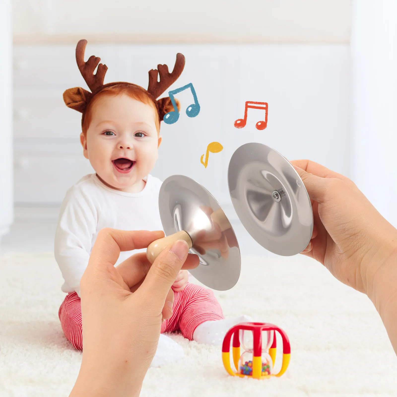 2Pcs Small Finger Cymbals Kids Mini Musical Instruments Early Childhood Music Education Portable Rhythm Tools for Dance Parties - view 2