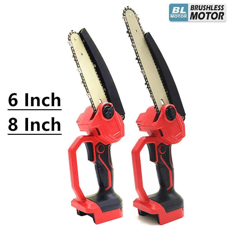 For Milwaukee 18V Battery 6/8 Inch Brushless Chainsaw Woodworking Cutter Cordless Electric Chain Saw Pruning Logging Power Tools