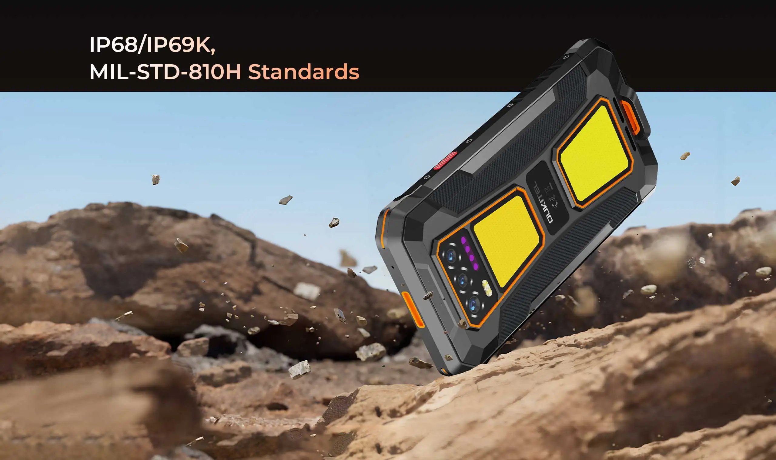 OUKITEL WP58 PRO 5G Rugged Smartphone 24GB(8+16) RAM + 512 ROM, Android 15 NFC 64MP Cellphone with Camping Lamp ,10000mAh 33W