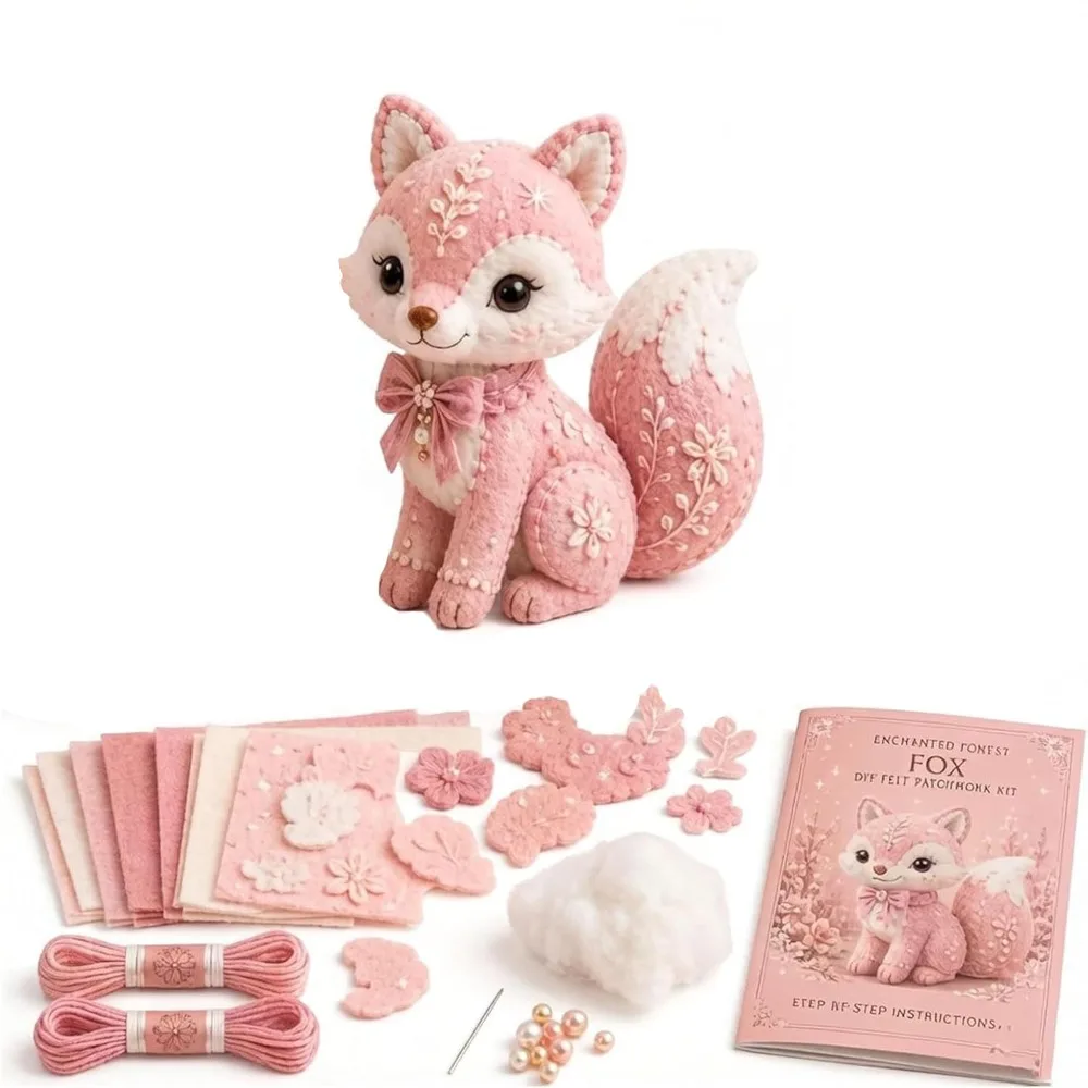 floral-fabrics-animal-patchwork-set-material-pack-creative-design-handmade-decor-kit-home-decoration-hanging-kit