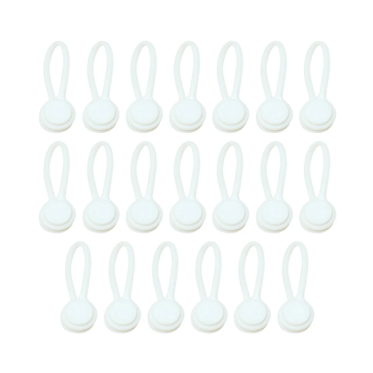 ABLG 20pcs Cable Organizer Minimalist Silicone Cable Organizer for Data, Headphone, and Charging Cords White