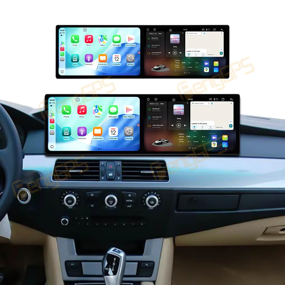 

Update 9.1 Inch Dual Screen Android 15 Car Radio For BMW 5 Series 2003-2009 CCC Carplay GPS Navigation Multimedia Player Stereo