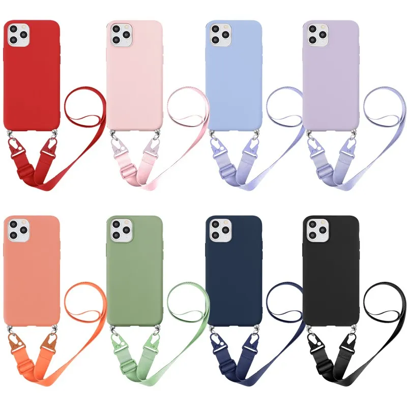 Strap Cord Chain Case For Xiaomi POCO X5 M4 Pro X6 X3 NFC M6 F5 Redmi Note 13 Pro 13C 12 Bumper Crossbody Lanyard Silicone Cover