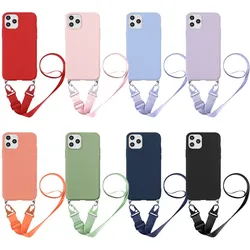 Strap Cord Chain Case For Xiaomi POCO X7 X6 F8 F7 M6 M8 Redmi Note 15 Pro 14 15C 14C 13 Bumper Crossbody Lanyard Silicone Cover