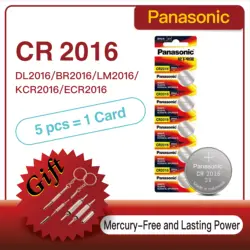 Panasonic-Pile au Lithium CR2016 DL2016 BR2016 3V, Télécommande de Voiture, Montre, Carte Mère, Bouton d'Échelle, Piles Monnaie, 5 à 60 Pièces