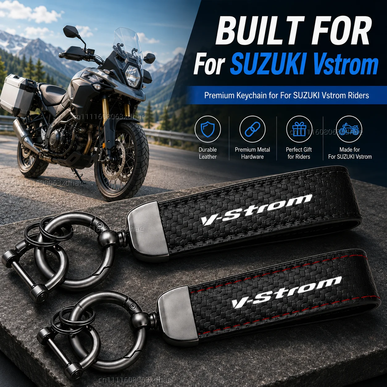 High-Grade Leather Motorcycle Keychain Holder Keyring Accessories For SUZUKI Vstrom DL 250 650 1000 V-Strom 650XT 1000XT
