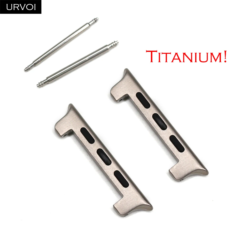 URVOI Full Titanium adapters for Apple Watch Ultra 1 2 Series 10 9 8 7 6 5 49mm 45 44 40 41mm titanium alloy connectors 1 pair