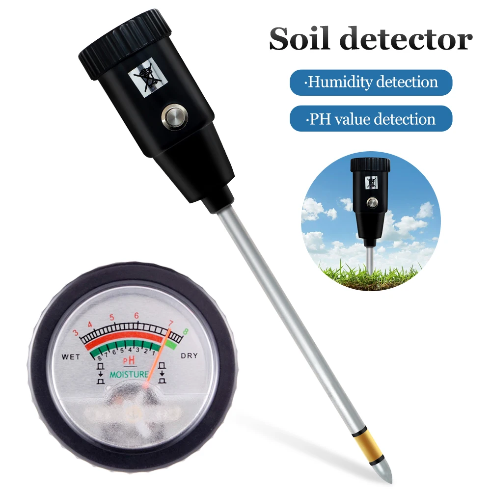 Handheld Soil Tester 2 in 1 Soil Moisture PH Meter Professional Plant Flower Soil Humidity Water Analyzer for Garden Greenhouse