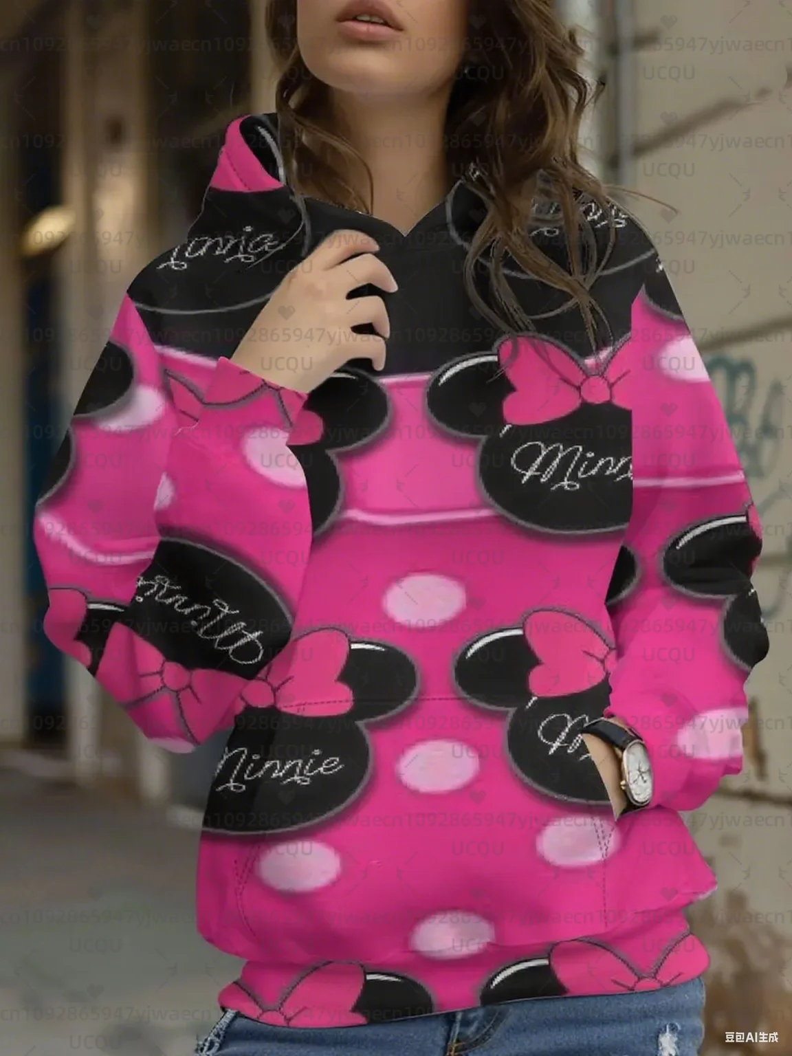 Sudadera informal con estampado 3D de color azul y rosa, Sudadera con capucha de dibujos animados de Mickey Mouse, sudaderas con capucha gráficas para hombres y mujeres