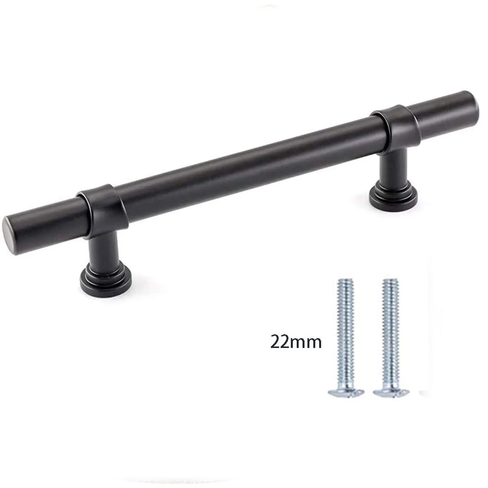 1/10PCS Kitchen Handle Stainless Steel T Bar Door Pull 96mm 128mm Cabinet Knobs and Handles Black Furniture Handle