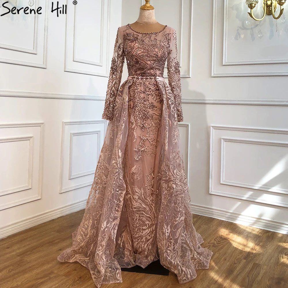 Evening Dress Riyadh: The Perfect Serene Hill Muslim Blue Lace Beaded Gown  for Formal Occasions in Saudi Arabia