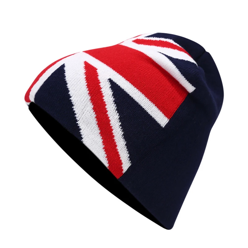 Top England Flag Knitted Hat Winter Beanie Hats For Men Women Y2K Warm Winter Autumn Outdoor Cap Hip Hop Bonnet Cap Hot Selling