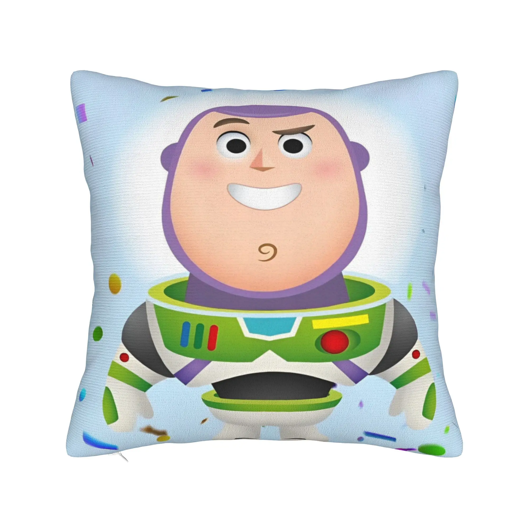 Funda de almohada de astronautas Toy Story, funda de cojín de poliéster, funda de almohada decorativa Buzz Lightyear, funda cuadrada para el hogar de 45x45cm