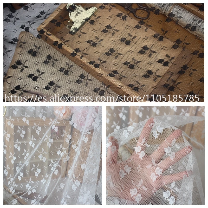 

High Quality Chiffon Non Elastic Flower Black/white Lace Sewing Decorative Fabric Can Be DIY Headwear, Wedding Dresses, Skirts