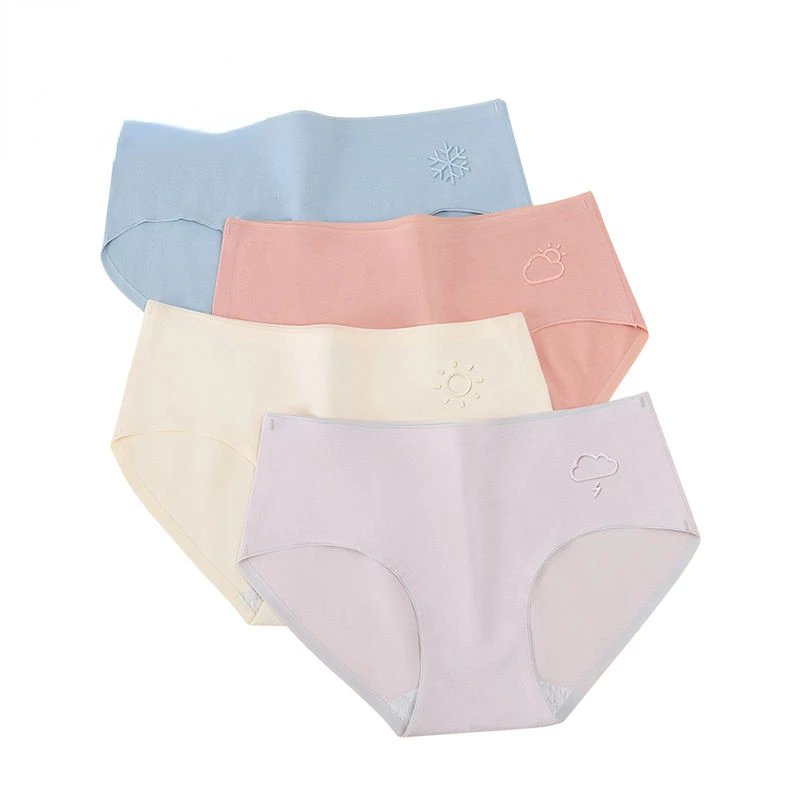 4pcs Youpin Panties Cotton Women Comfortable Mid-waist Underwear Lingerie Breathable Female Panty Briefs