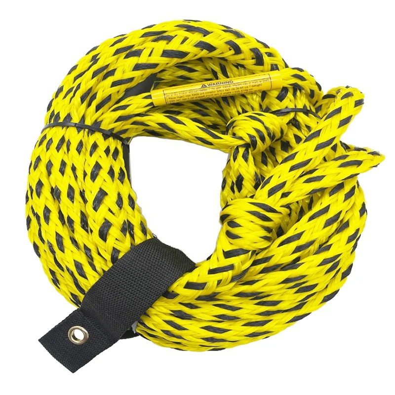 1 Piece Tow Rope For Tubing 1 Sections Boat Tow Rope 1-6 Person Heavy Duty 6K Tube Ropes For Tubing With Storage Bag