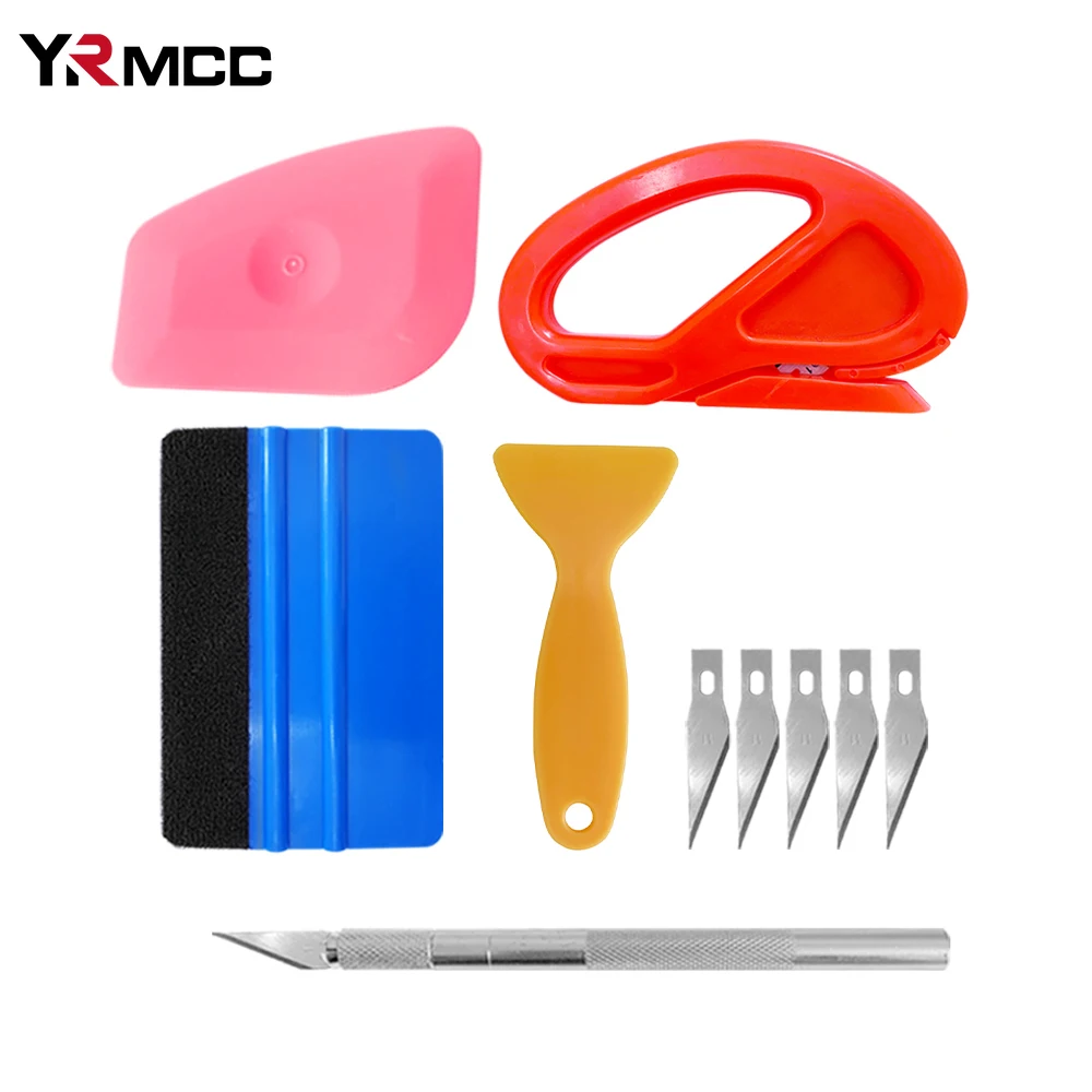 Car Film Wrap Tools Kit Vinyl Squeegee Sets Cutter for Car Sticker Window Tints Home Office Glass Cleaning Scraper Accessories