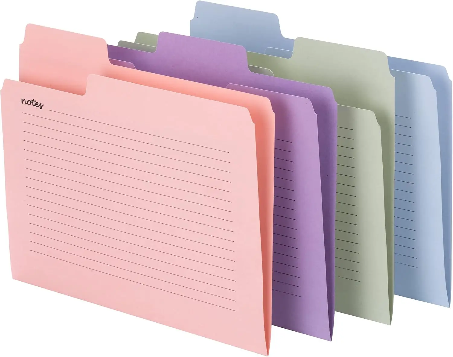

Oversized Tab File Folders Letter Size Assorted Colors 12 Pack with Pre-Printed Lines for Easy Organization