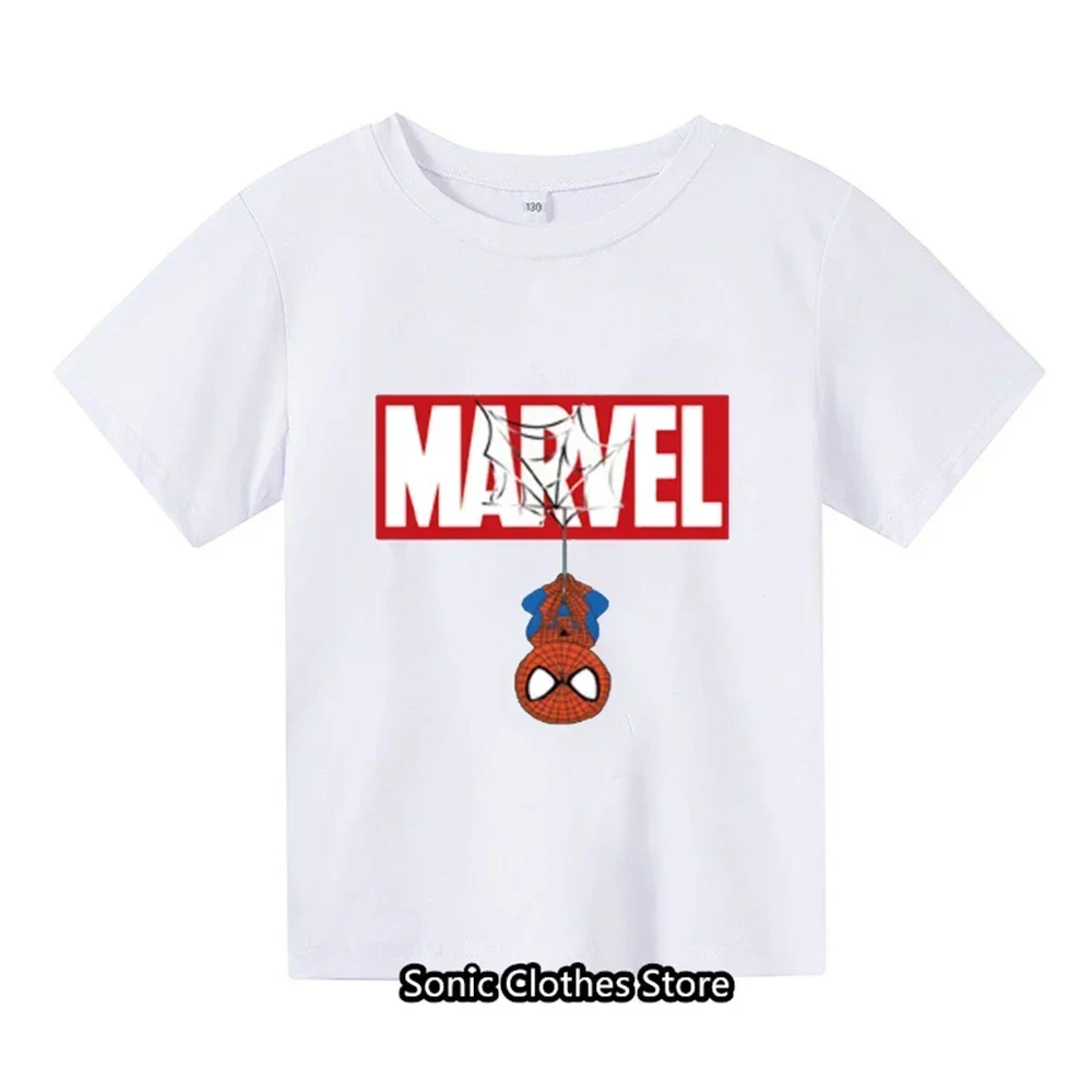 Spiderman Cartoon Boys and Girls 3-14 Year Old Children's Printed T-shirt Children's Summer Short sleeved Fashion T-shirt Top