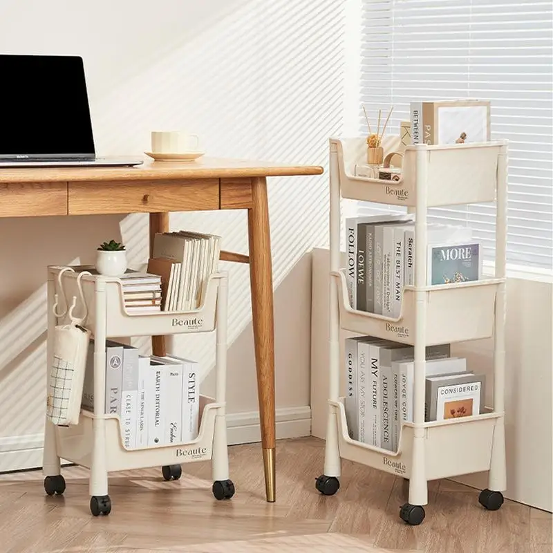 

Utility Storage Cart Movable Rolling Organizer Supplies Multi-Functional Book Shelf With Tiers Household Livingroom Acceessories