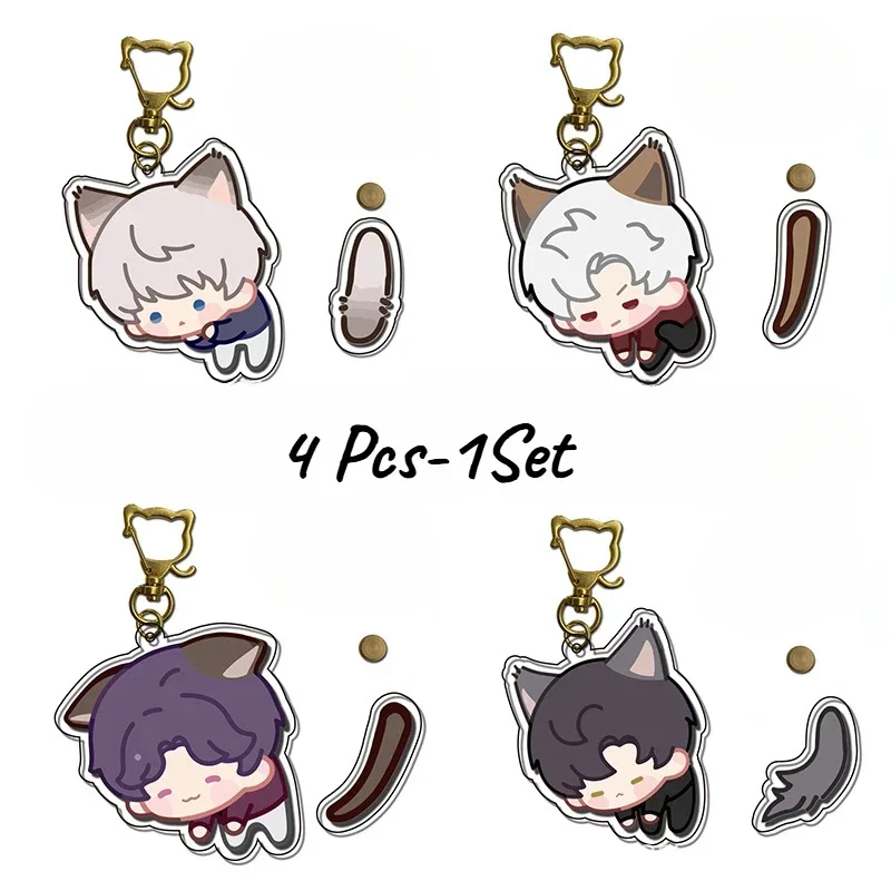 Cute Love and Deepspace Xavier Q Version Tail Wagging Acrylic Keychain Figure Bag Pendant Unisex Accessories Gift New
