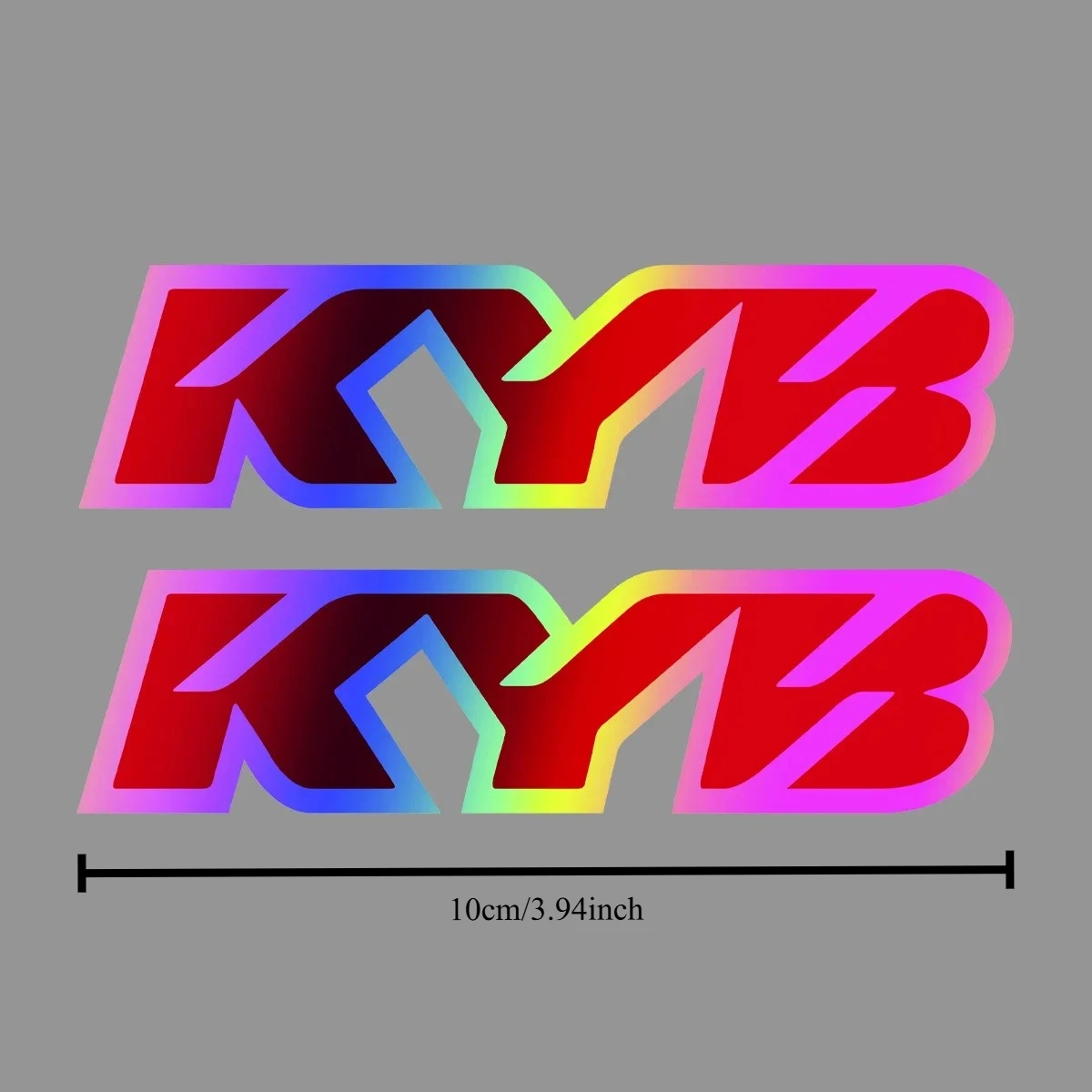 2Pcs Set KYB Style Holographic Multicolor Waterproof Fork Stickers For Motorcycle Shock Absorber Decor