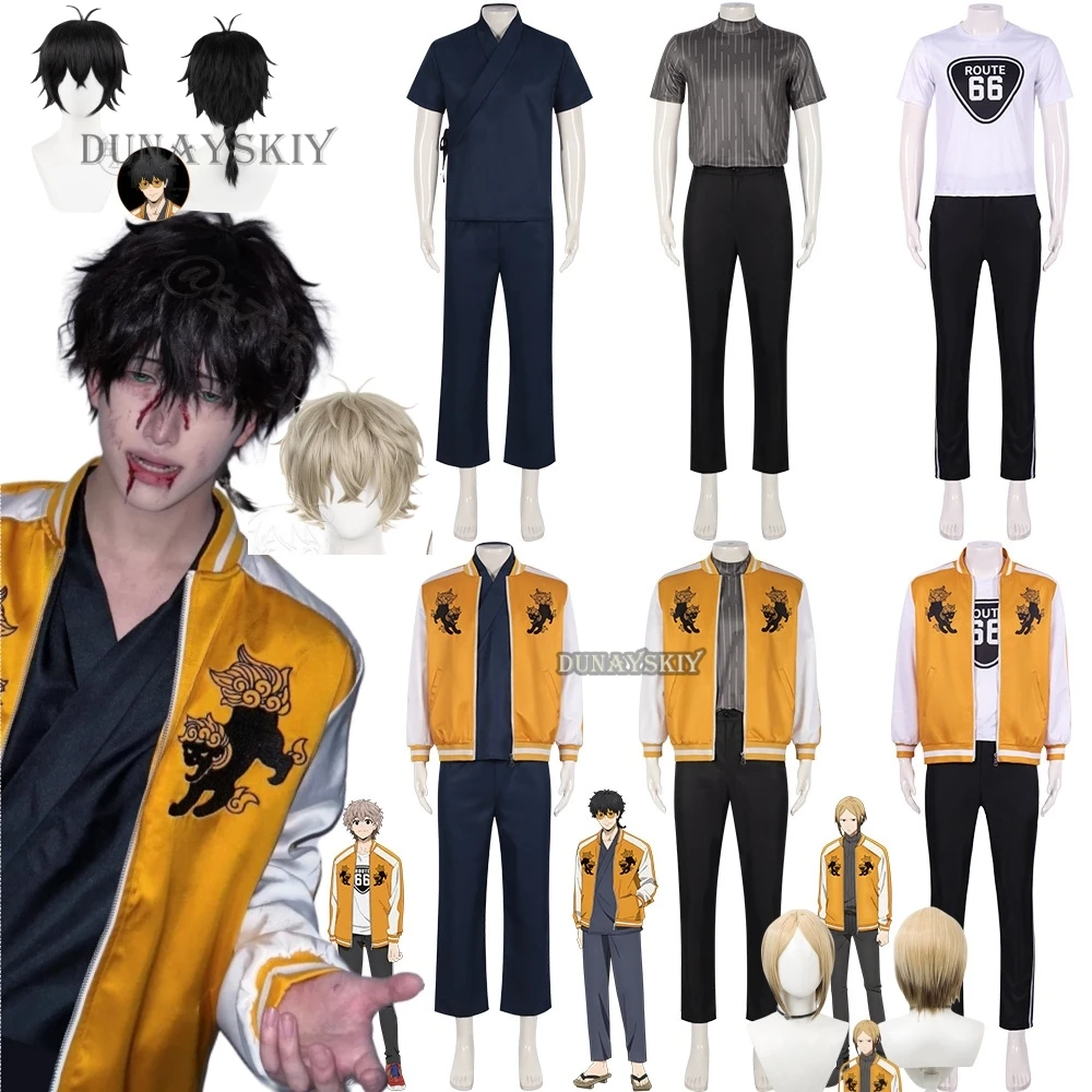 Jo Togame Cosplay Costume Anime WIND BREAKER Shishitoren Kimono Uniform Jacket Sweater Glasses Choji Tomiyama Halloween