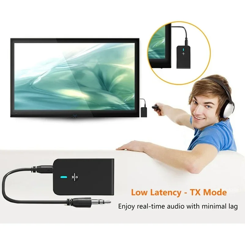 Manufacturer Direct Selling Bluetooth 5.0 Adapter Wireless Audio Receiver Transmitter Two In One for TV and Computer