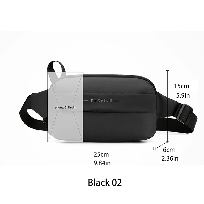 Fashion Business Men Waist Bag 2024 New Trend Unisex Chest Packs High Quality Nylon Travel Fanny Pack Shopper Crossbody Bag Male