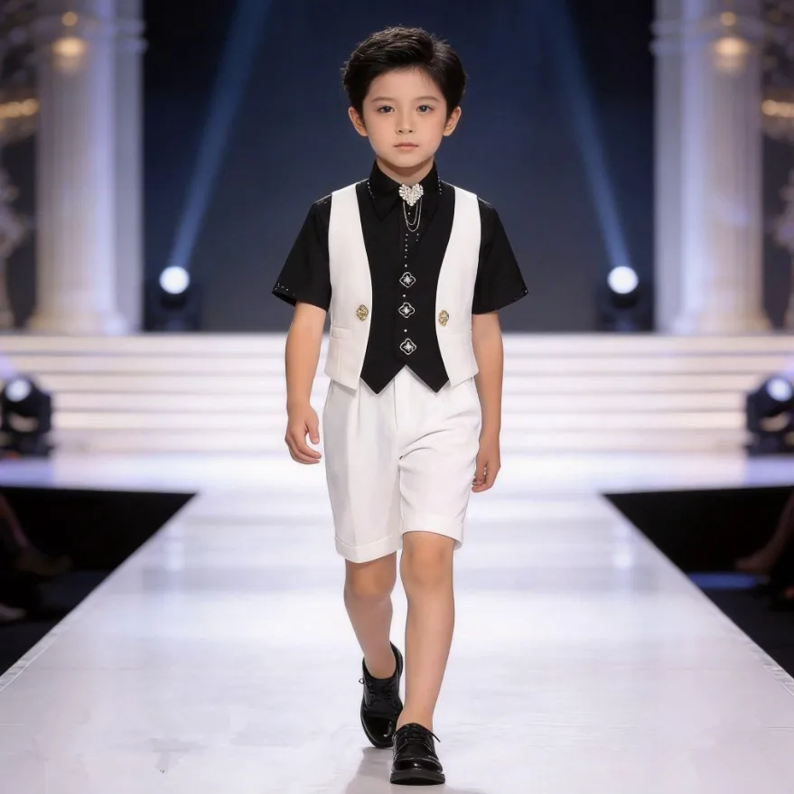 

Boys Clearance Clothes 2026 New Fashion Boys Suit Host Piano Performance Blazer Wedding Page Boy SuitA4616