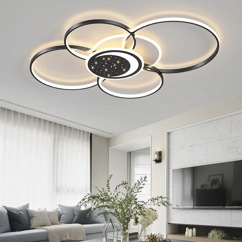 

Led Ceiling Chandelier Modern Luxury for Living Room Bedroom Restaurant Study Lustre Ceiling Lamp Indoor Lighting Black Gold