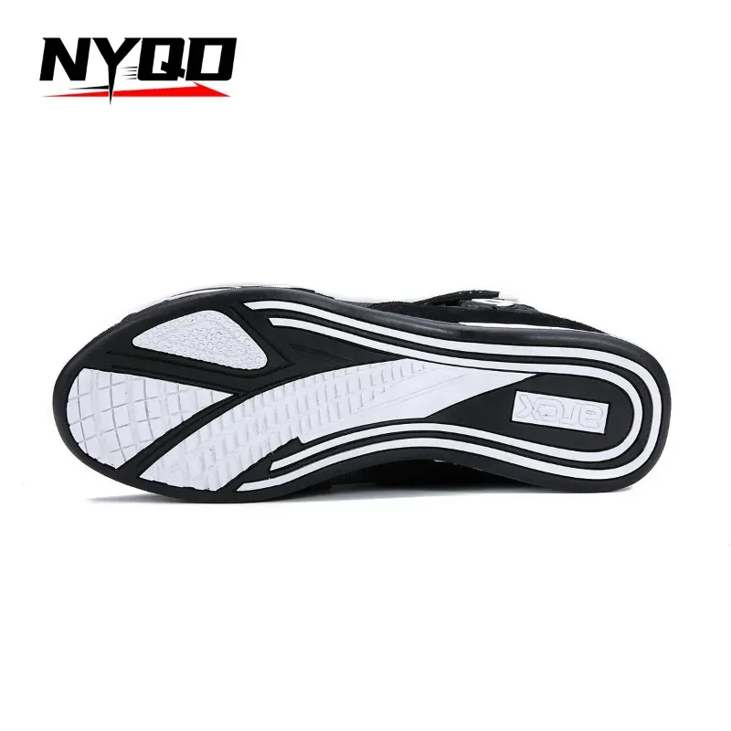 Summer Motorcycle Boots Rotary Buckle Design Motorcycle Shoes Cowhide Comfort Motorcycle Riding Shoes Road Shoes