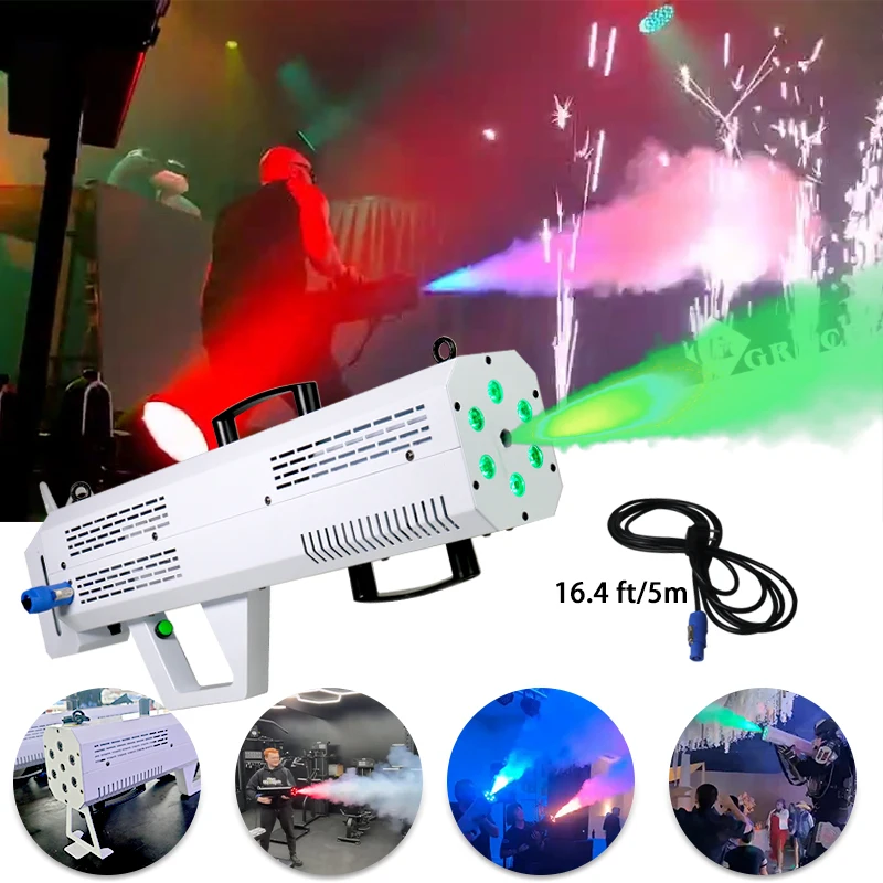 

Igracelite Hand Hold Portable Smoke Gun Party 1500W RGB LED Air Column Gun