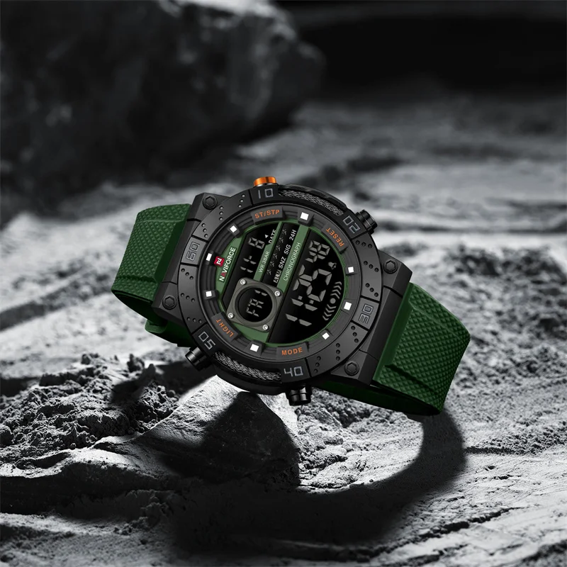 NAVIFORCE رجل ساعة الأصلي 3ATM مقاوم للماء للصدمات سيليكون حزام الساعات للرجال ساعة اليد عادية Relogio Masculino 2025