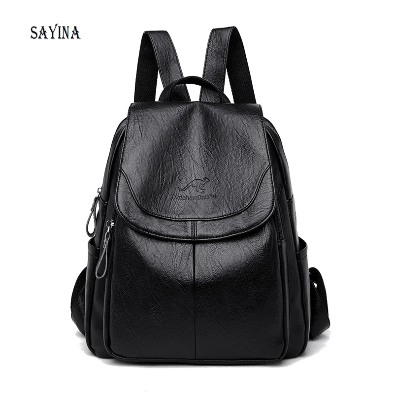 Genuine Women Leather Backpack Fashion Female Shoulder Bag Sac A Dos Ladies Bagpack Mochilas School Bags for Teenage Girls 2023