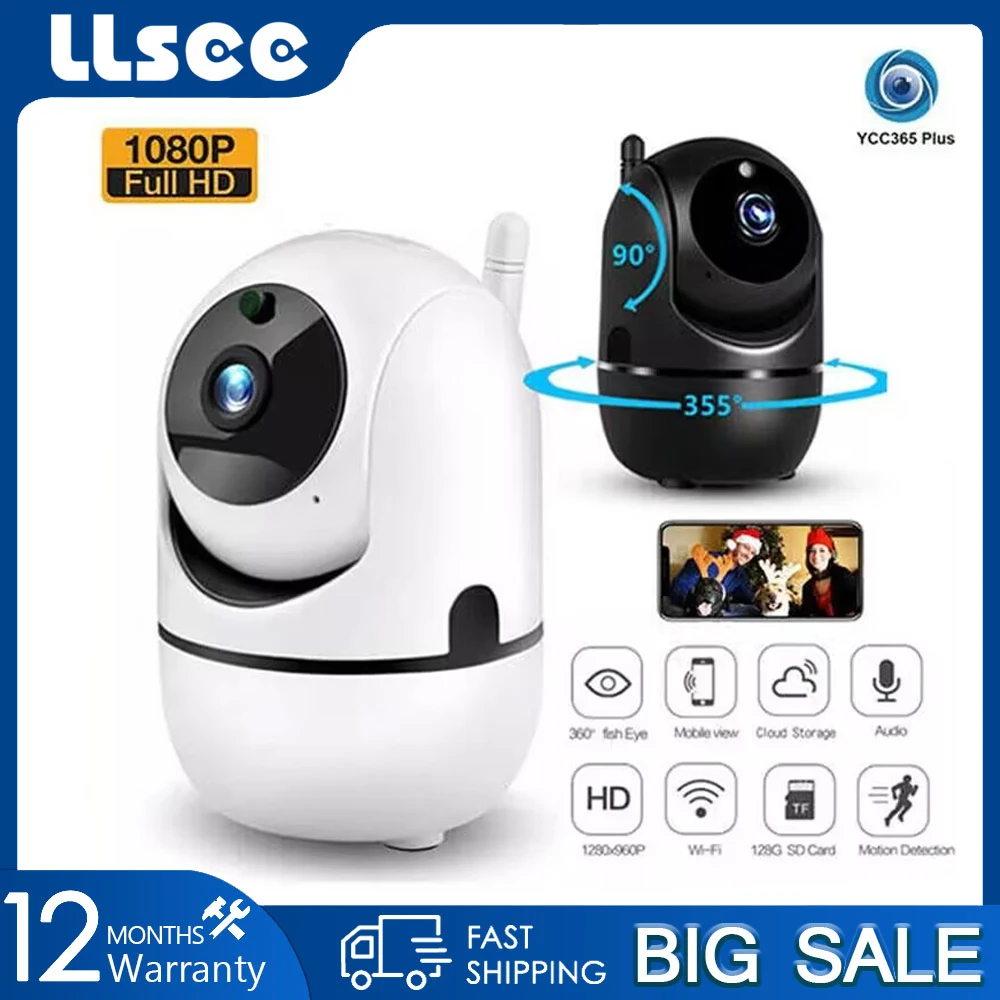 

LLSEE Ycc365 Plus Cctv Smart IP Camera HD 1080P Outdoor Wireless Cloud Auto Tracking Infrared Wifi Home Surveillance Camera