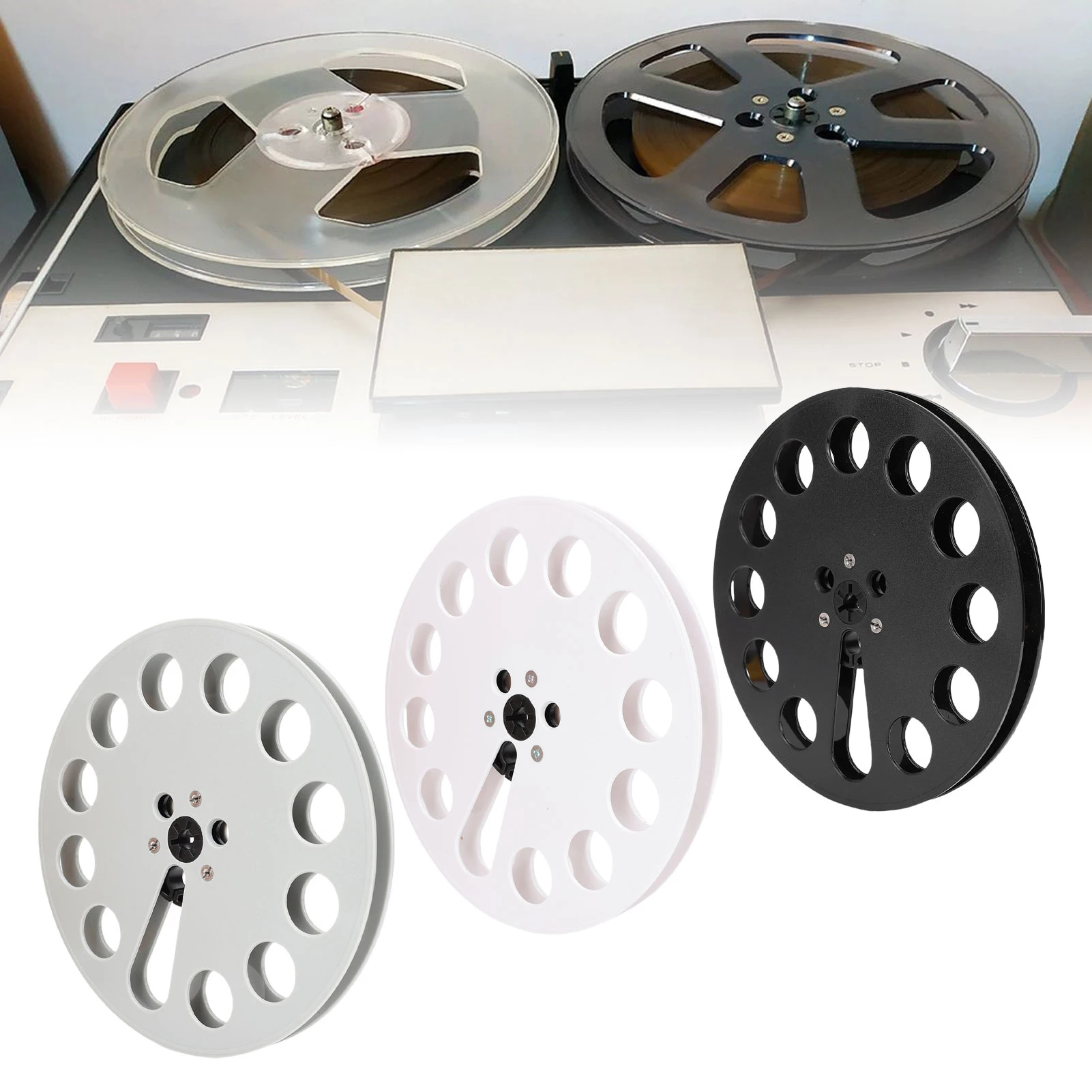 1/4 7 Polegada carretel de captação de fita de som para revox studer gravação takeup carretel com 12 furos nab hub substituição peça da máquina de abertura